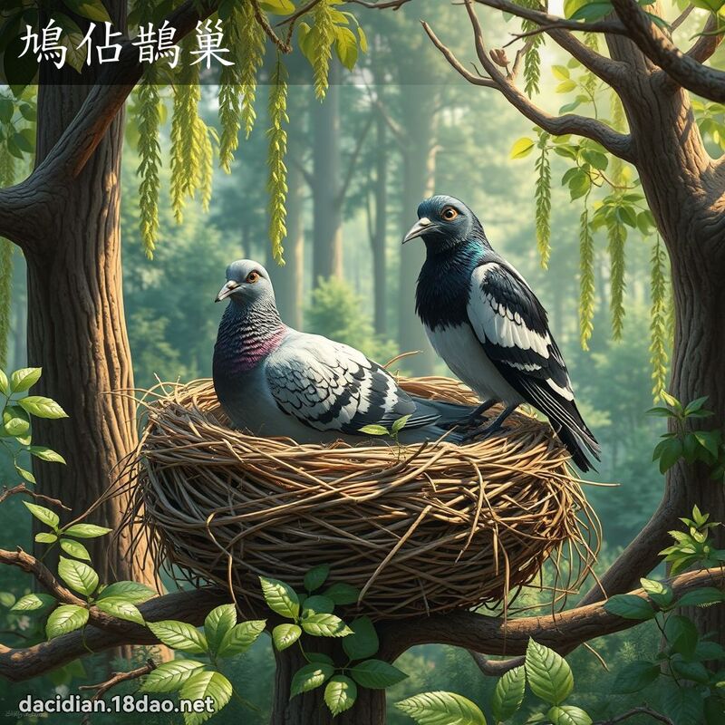 鳩佔鹊巢 - 国语大辞典配图