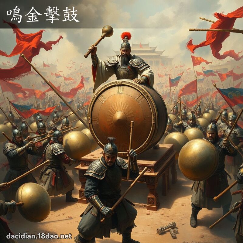 鸣金击鼓 - 国语大辞典配图