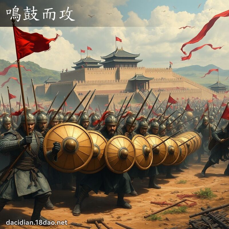 鸣鼓而攻 - 国语大辞典配图