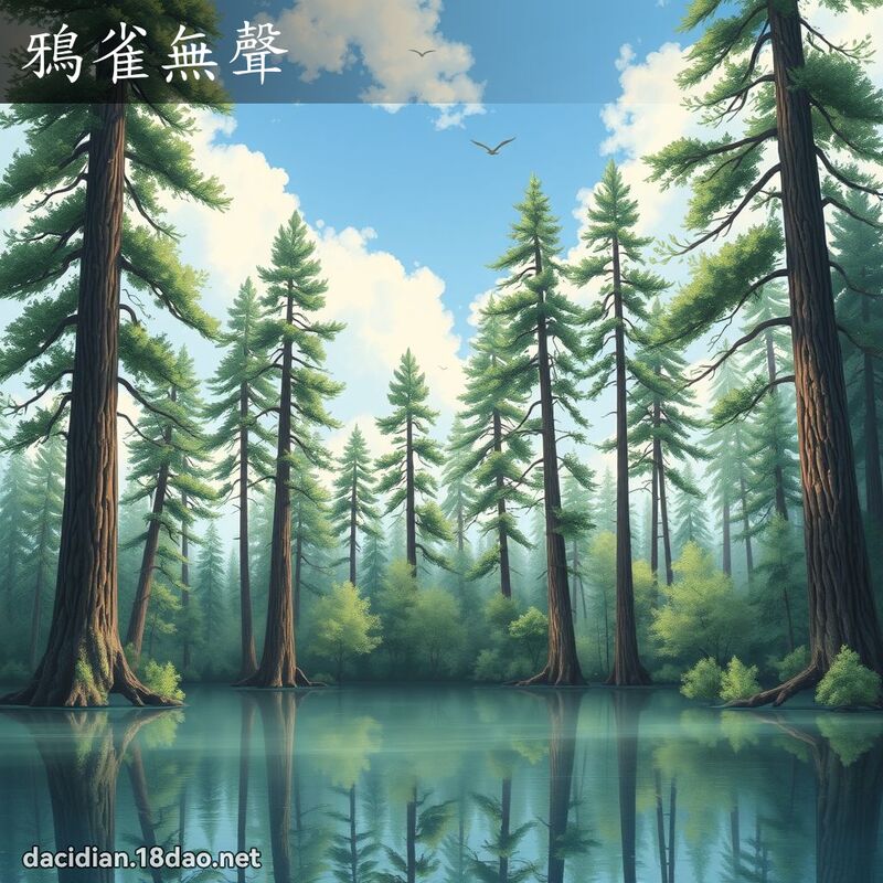 鴉雀無聲 - 國語大辭典配圖