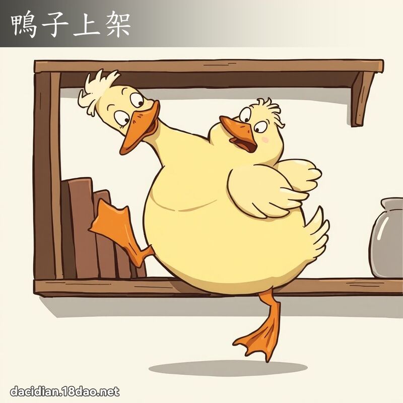 鸭子上架 - 国语大辞典配图
