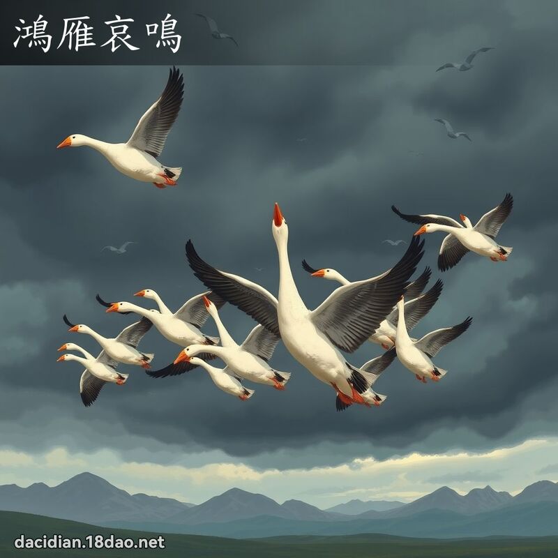 鸿雁哀鸣 - 国语大辞典配图