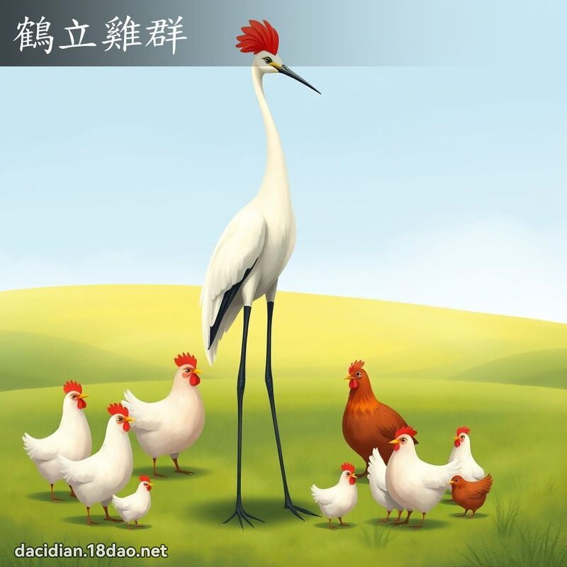 鹤立鸡群 - 国语大辞典配图
