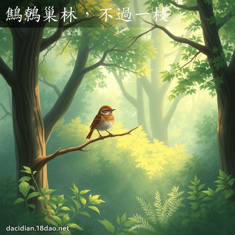 鷦鷯巢林，不过一枝 - 国语大辞典配图