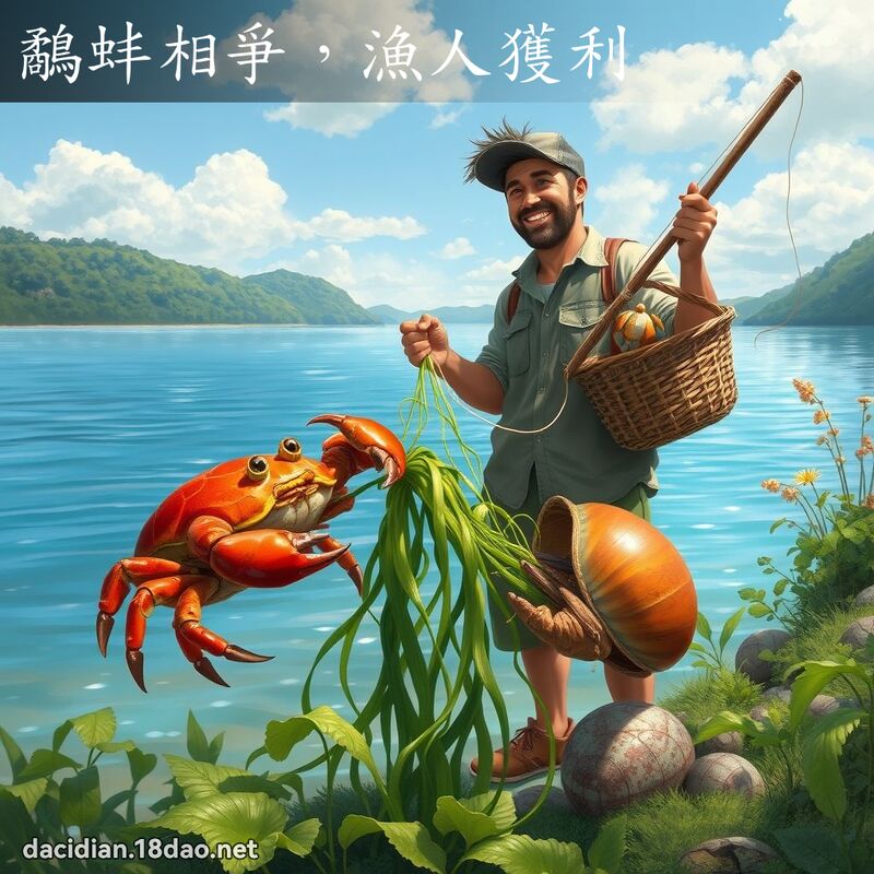 鷸蚌相爭，漁人獲利 - 國語大辭典配圖