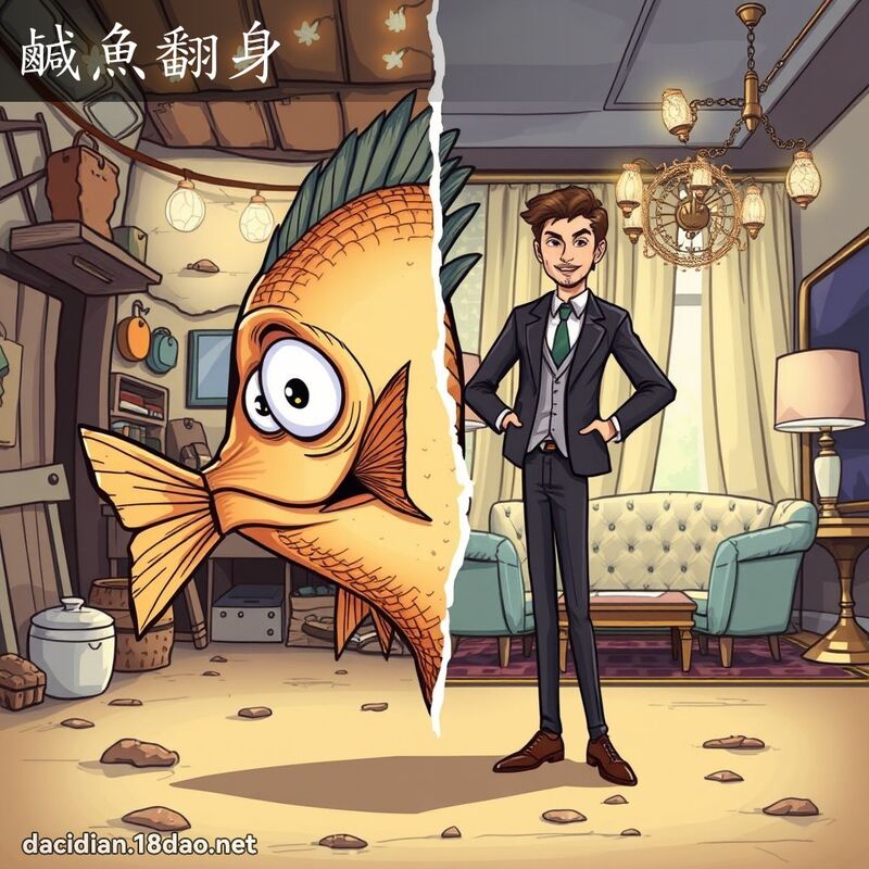 鹹魚翻身 - 國語大辭典配圖