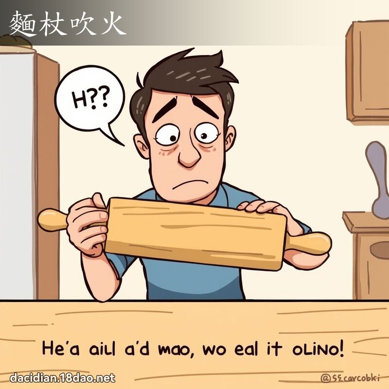 麵杖吹火 - 國語大辭典配圖