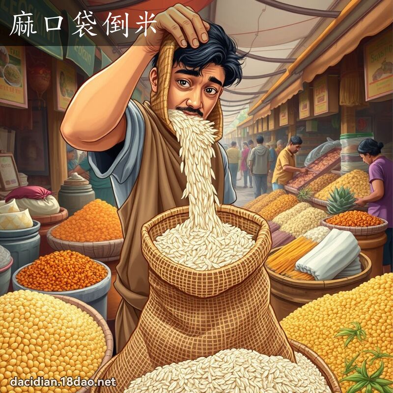 麻口袋倒米 - 國語大辭典配圖