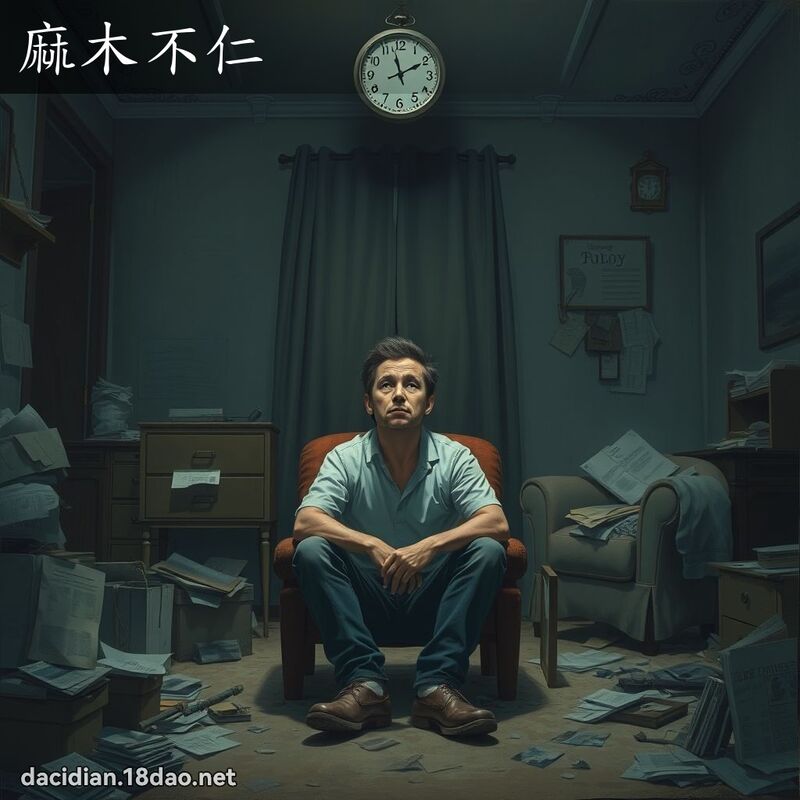 麻木不仁 - 國語大辭典配圖