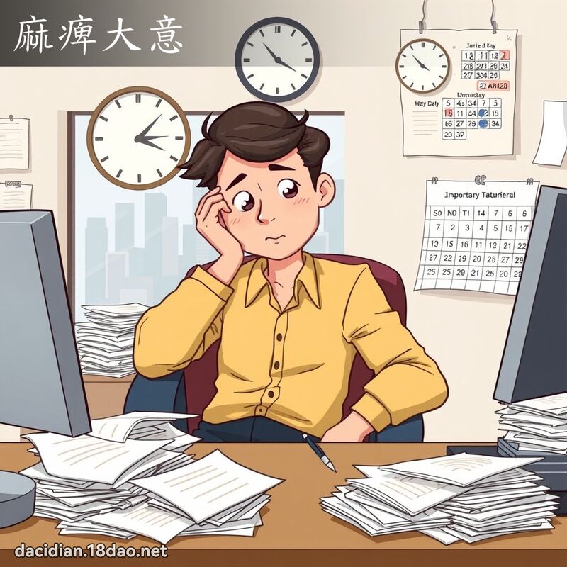 麻痺大意 - 國語大辭典配圖