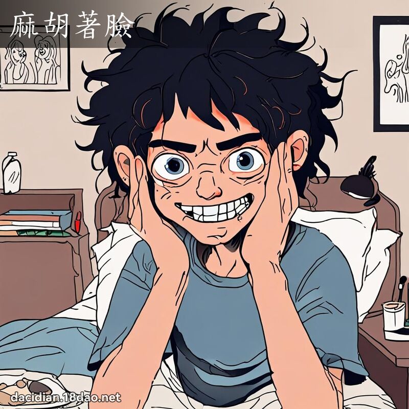 麻胡著臉 - 國語大辭典配圖