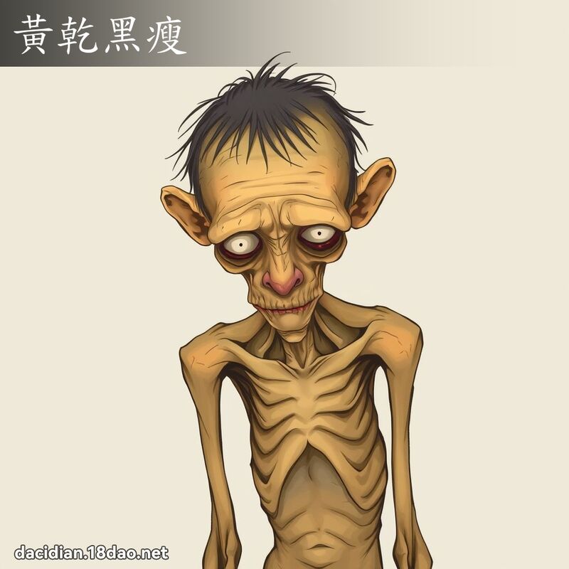 黄干黑瘦 - 国语大辞典配图