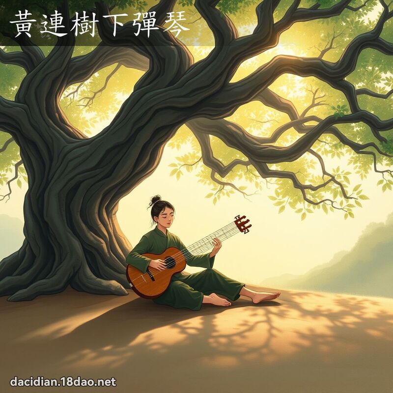 黃連樹下彈琴 - 國語大辭典配圖