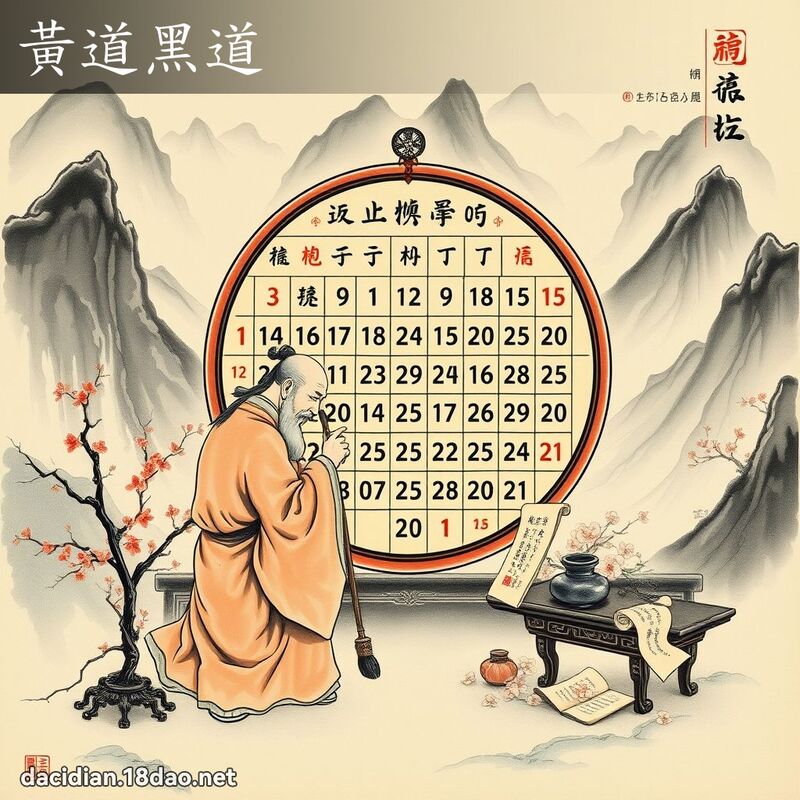 黃道黑道 - 國語大辭典配圖