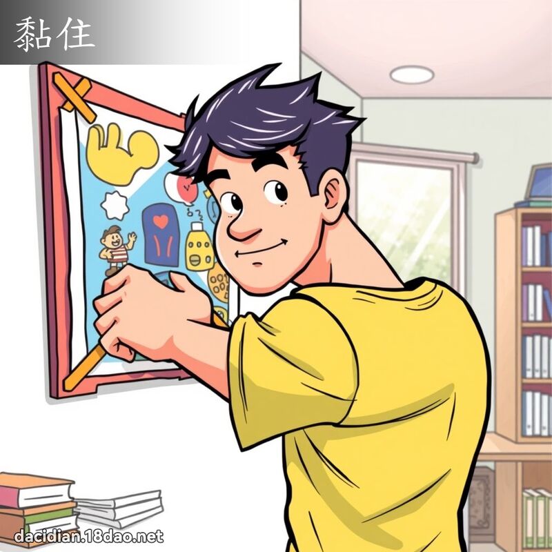 黏住 - 国语大辞典配图