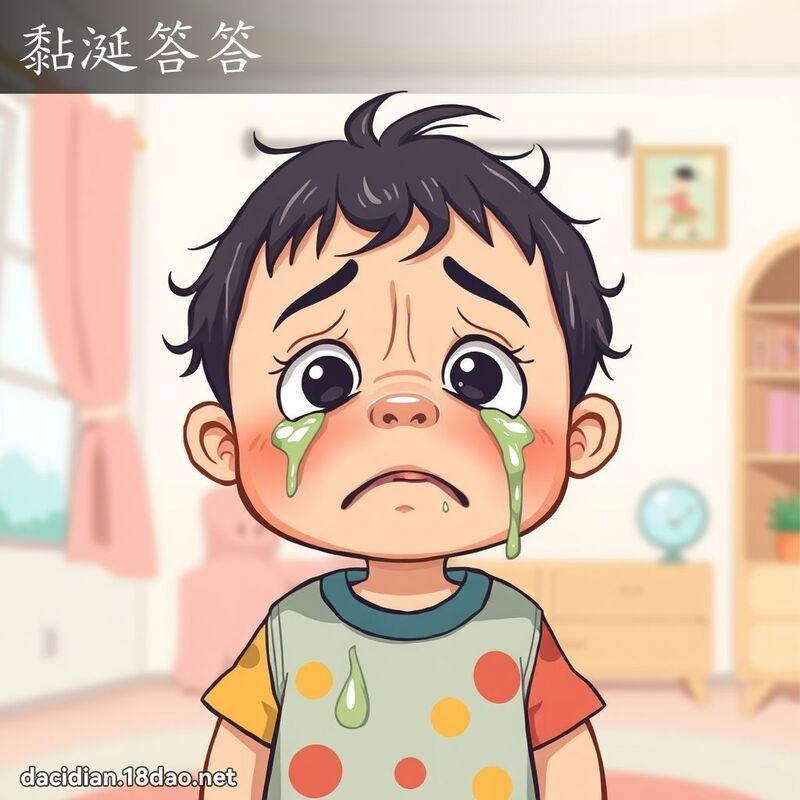 黏涎答答 - 國語大辭典配圖