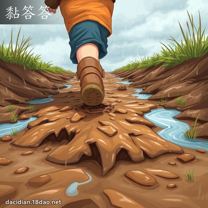 黏答答 - 國語大辭典配圖
