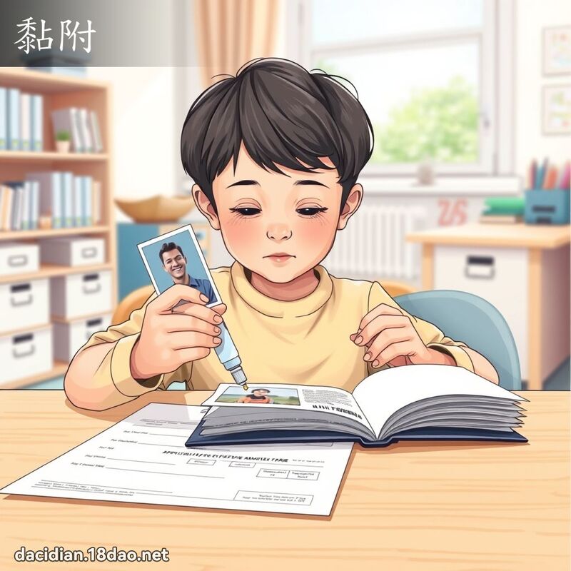黏附 - 国语大辞典配图
