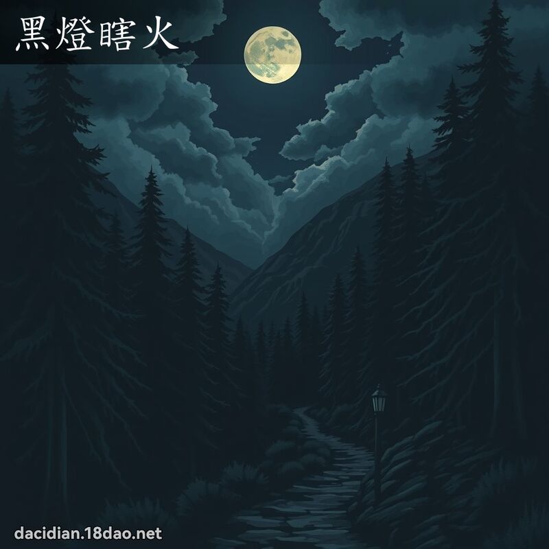 黑燈瞎火 - 國語大辭典配圖