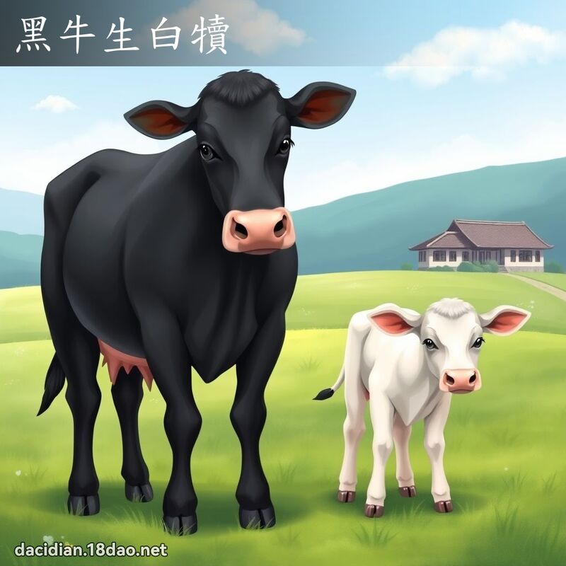 黑牛生白犢 - 國語大辭典配圖