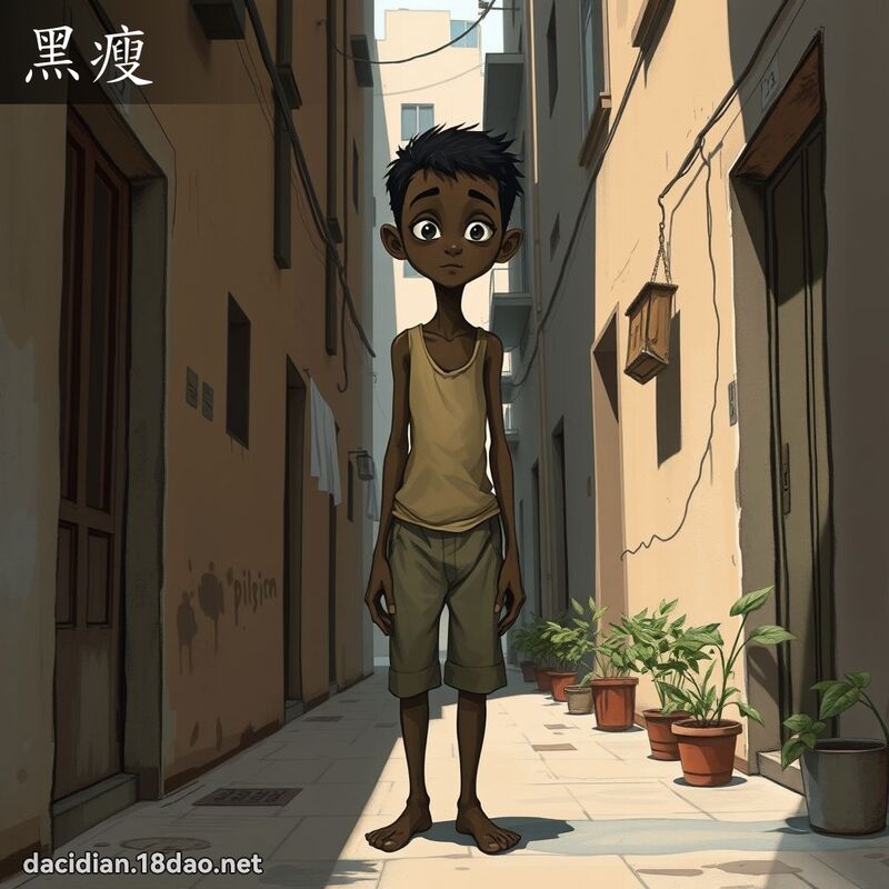 黑瘦 - 國語大辭典配圖