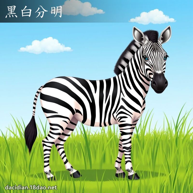 黑白分明 - 國語大辭典配圖