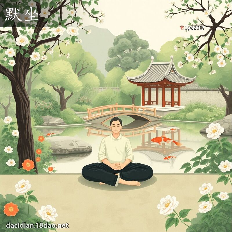 默坐 - 国语大辞典配图
