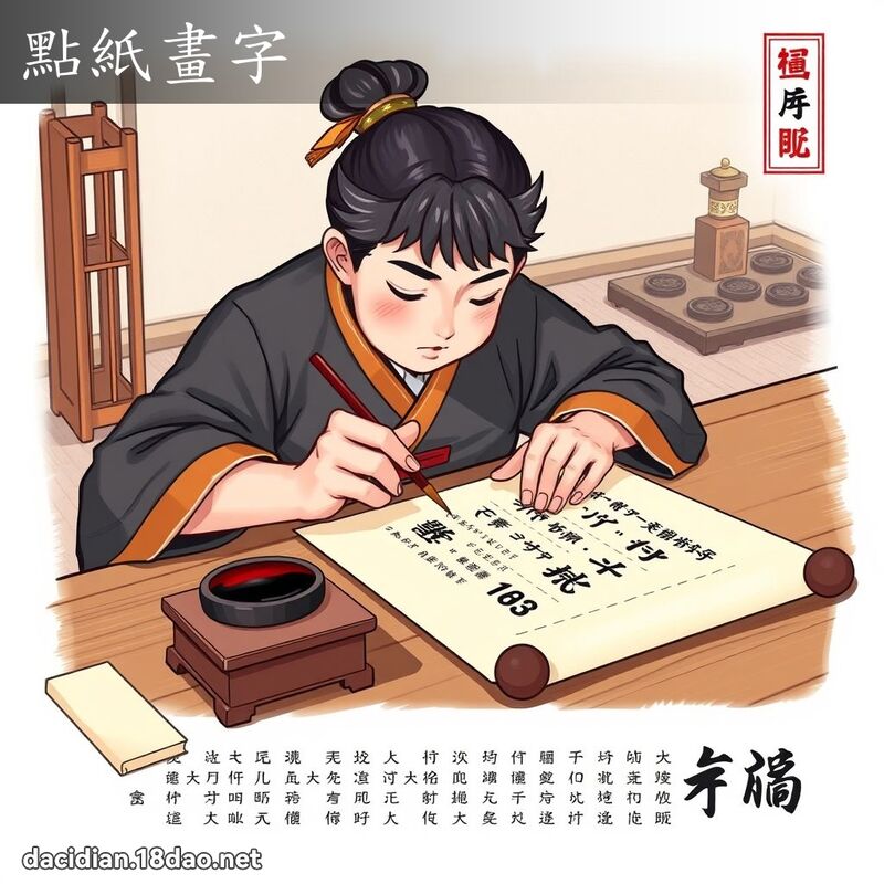 點紙畫字 - 國語大辭典配圖