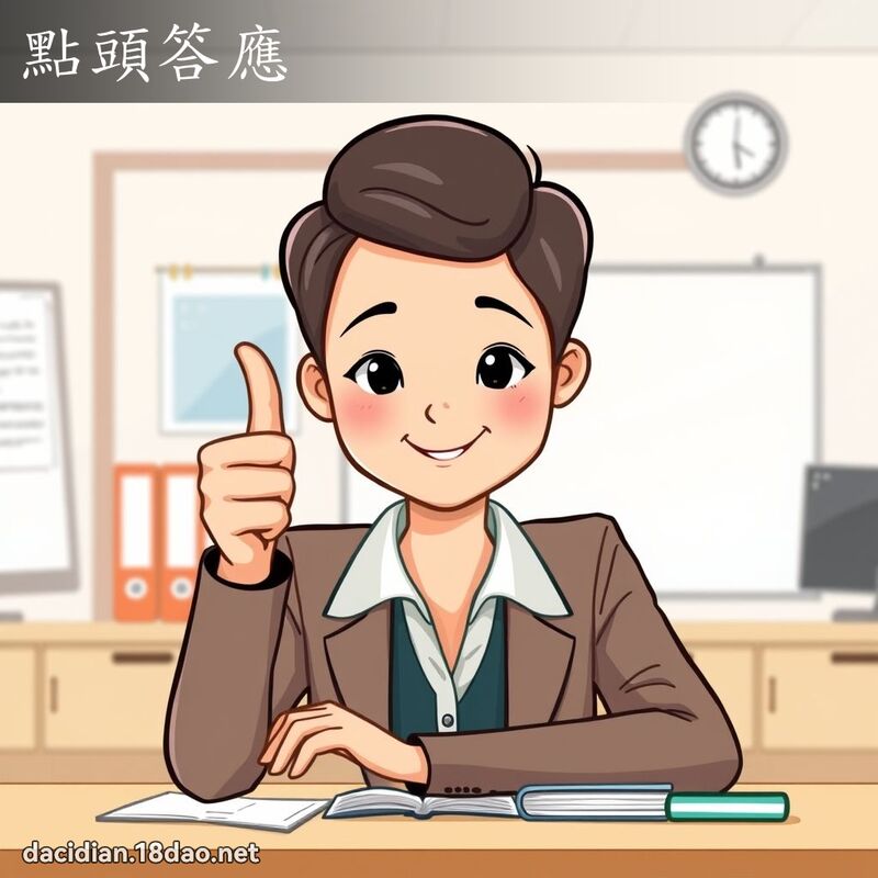 点头答应 - 国语大辞典配图