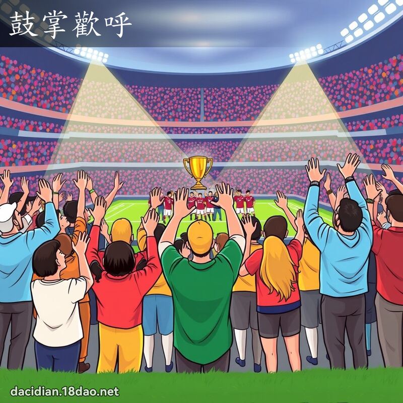 鼓掌欢呼 - 国语大辞典配图