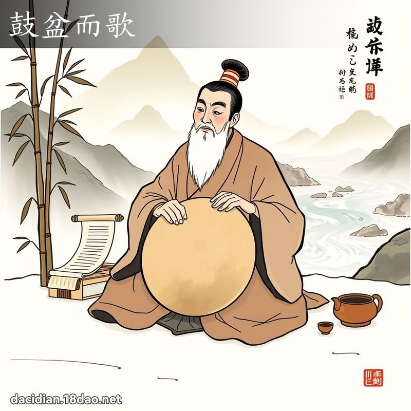 鼓盆而歌 - 國語大辭典配圖