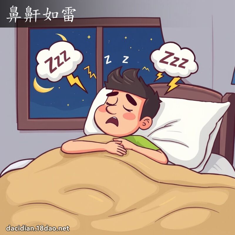 鼻鼾如雷 - 国语大辞典配图