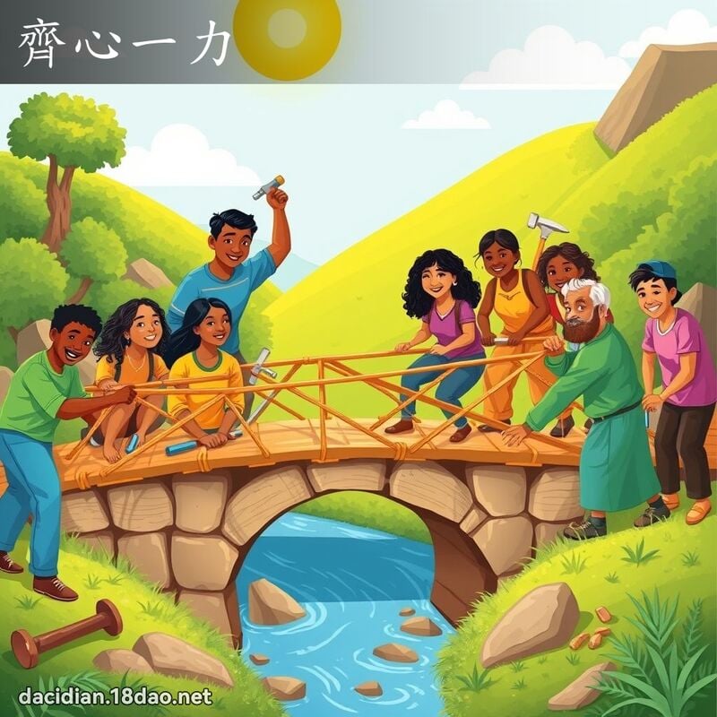 齊心一力 - 國語大辭典配圖