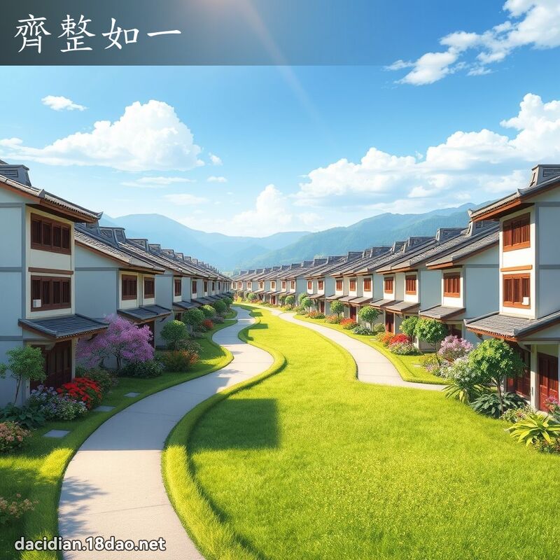 齊整如一 - 國語大辭典配圖