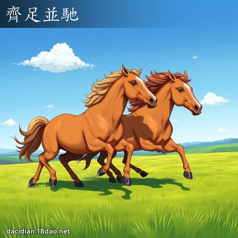 齊足並馳 - 國語大辭典配圖