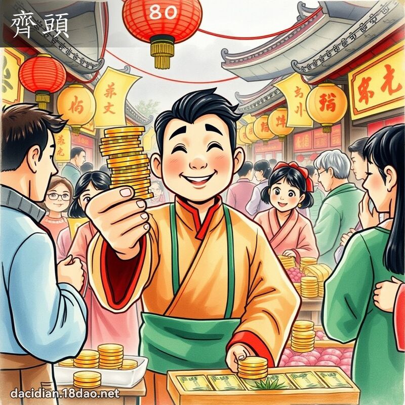 齊頭 - 國語大辭典配圖