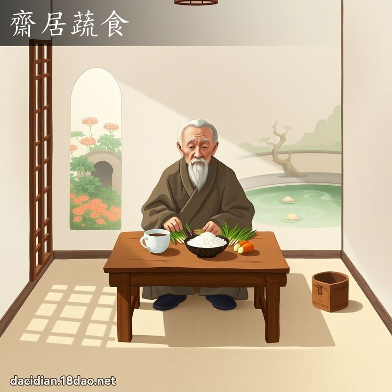 斋居蔬食 - 国语大辞典配图