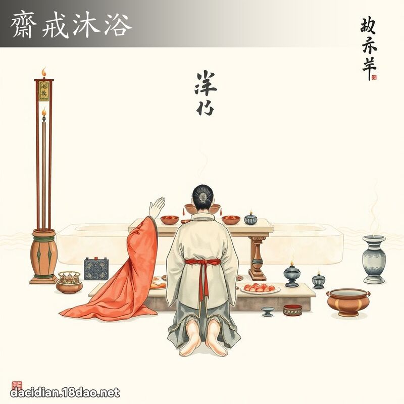 齋戒沐浴 - 國語大辭典配圖