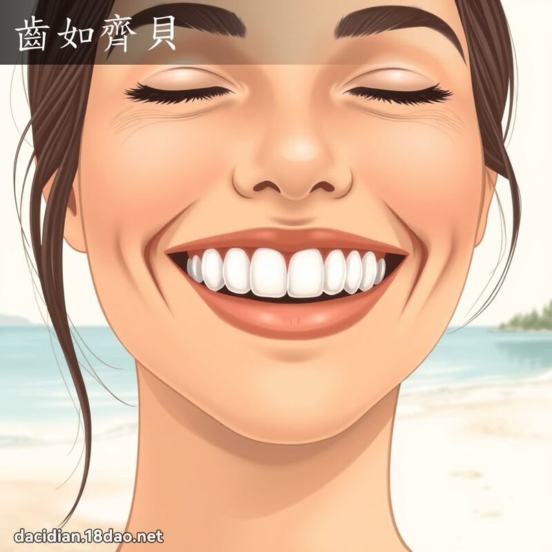 齒如齊貝 - 國語大辭典配圖
