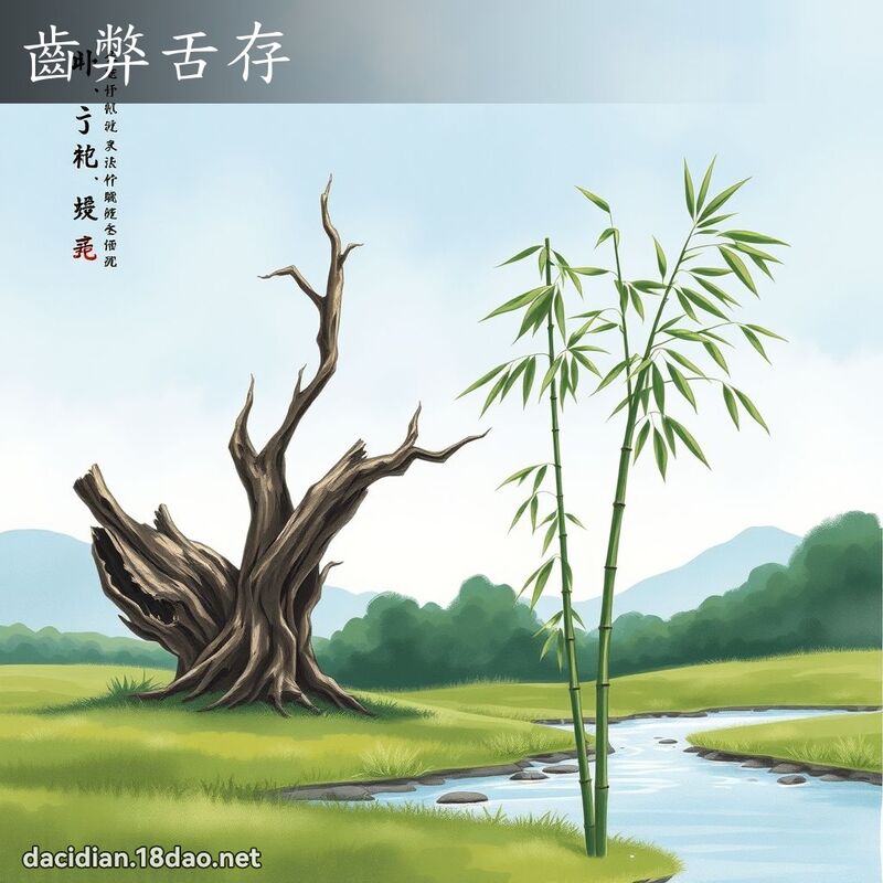齿弊舌存 - 国语大辞典配图