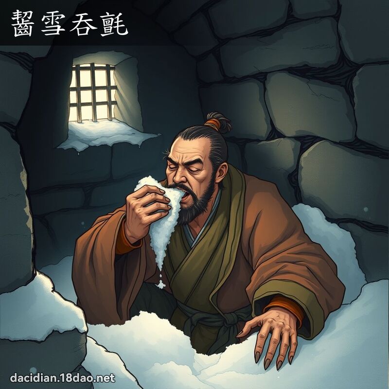 啮雪吞毡 - 国语大辞典配图