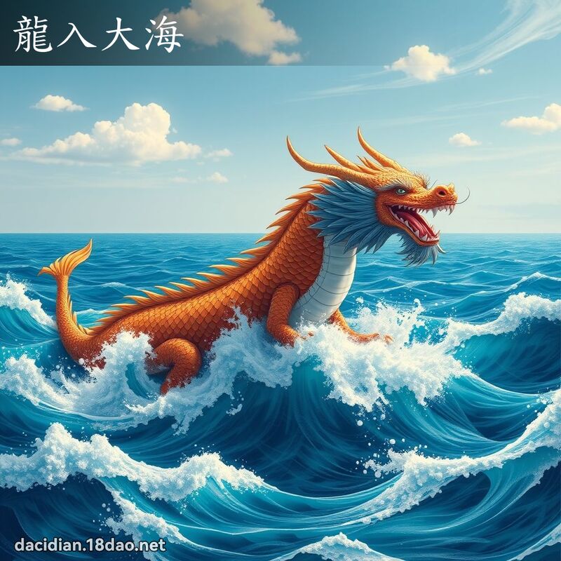 龙入大海 - 国语大辞典配图