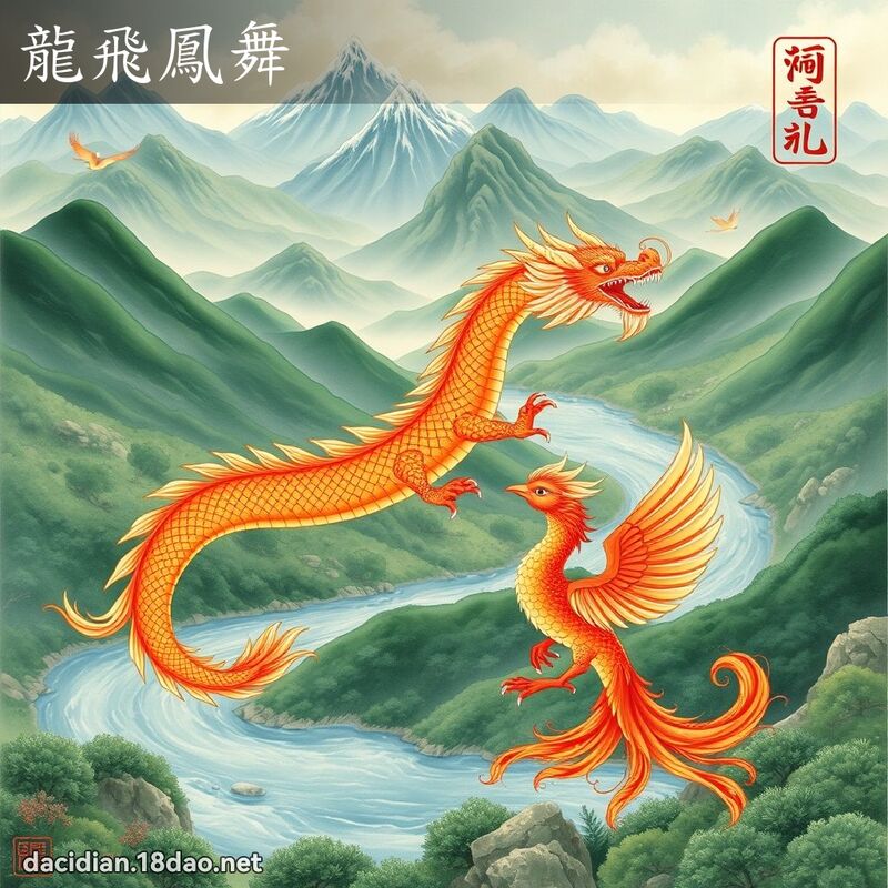 龍飛鳳舞 - 國語大辭典配圖