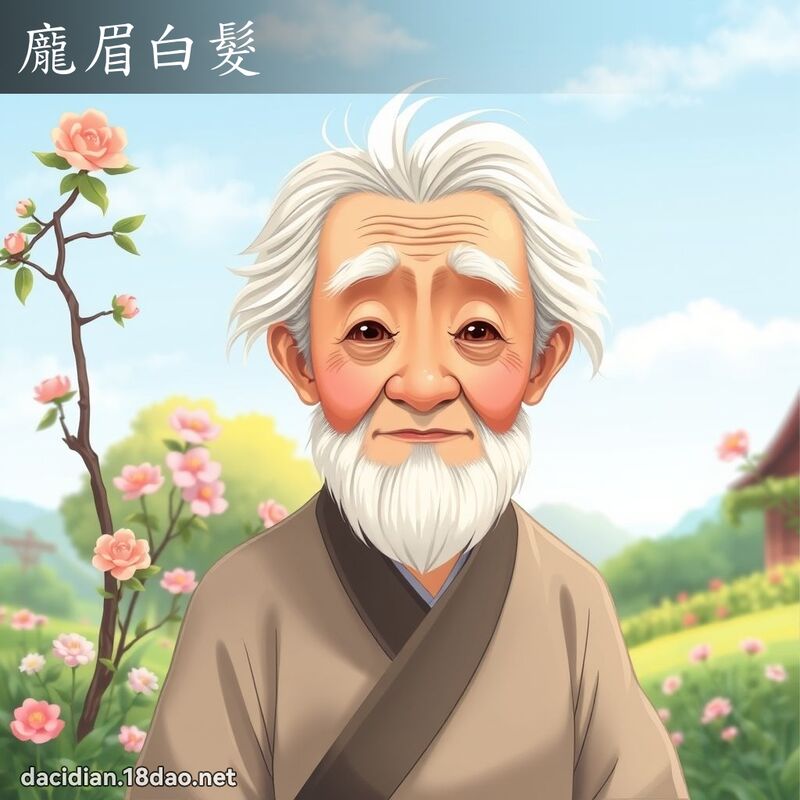 庞眉白发 - 国语大辞典配图