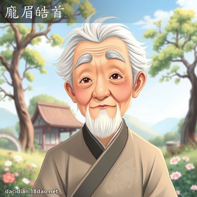 龐眉皓首 - 國語大辭典配圖