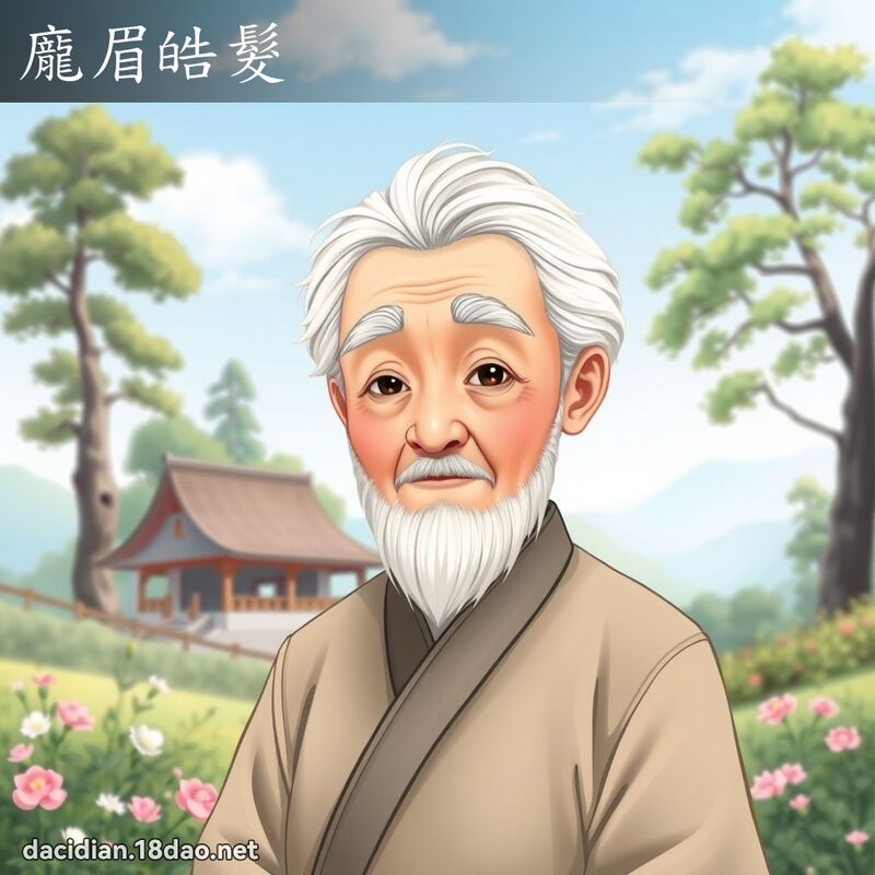 龐眉皓髮 - 國語大辭典配圖