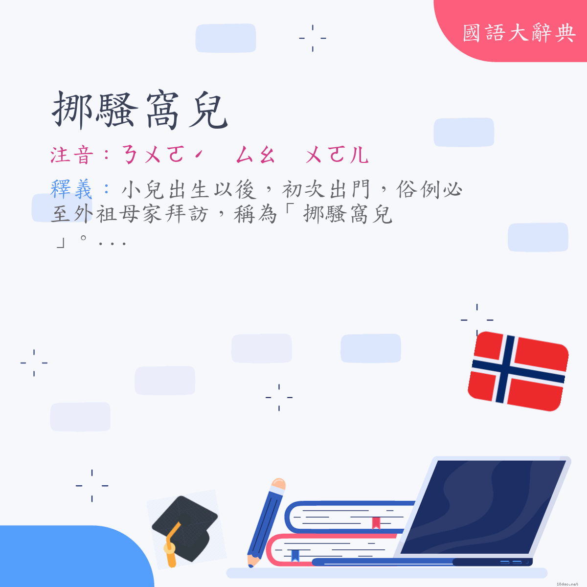 詞語:挪騷窩兒 (注音:ㄋㄨㄛˊ　ㄙㄠ　ㄨㄛㄦ)