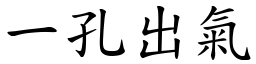 一孔出气 (楷体矢量字库)