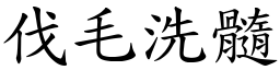 伐毛洗髓 (楷体矢量字库)