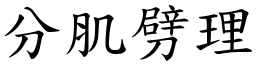 分肌劈理 (楷体矢量字库)